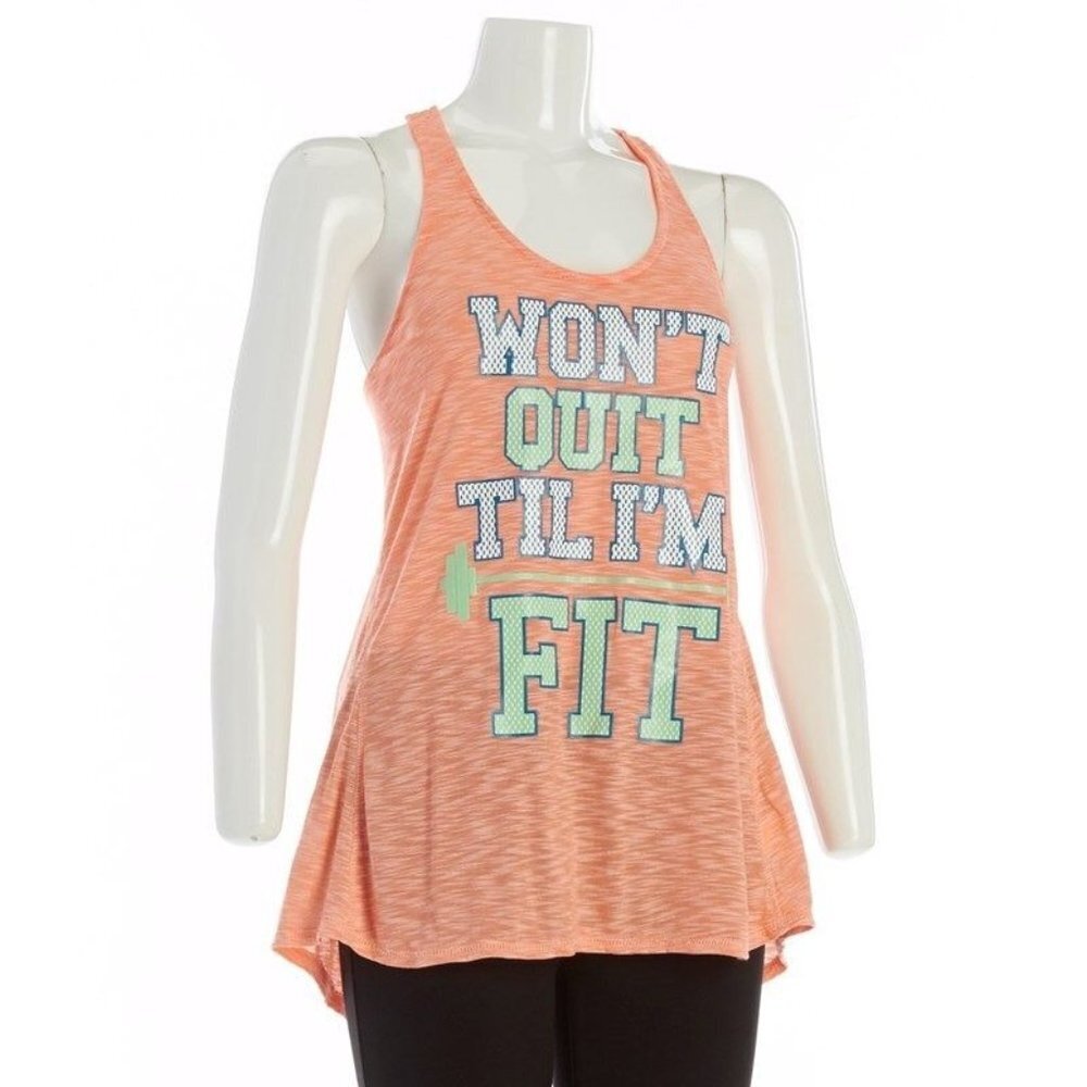 Life Elsewhere Gym Graphic Racerback Tank Women's Jr. Size Medium